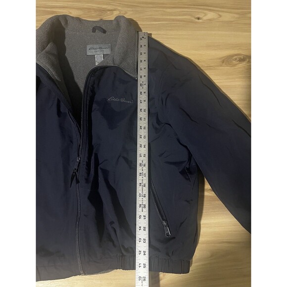 Eddie Bauer Men's Large Jacket Full Zip‎ Blue Nylon W/ Lining & Insulation - Picture 5 of 9